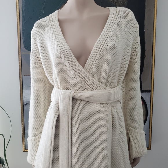 Stefanel | Belted Knit Cardigan Coat - Picture 4 of 15